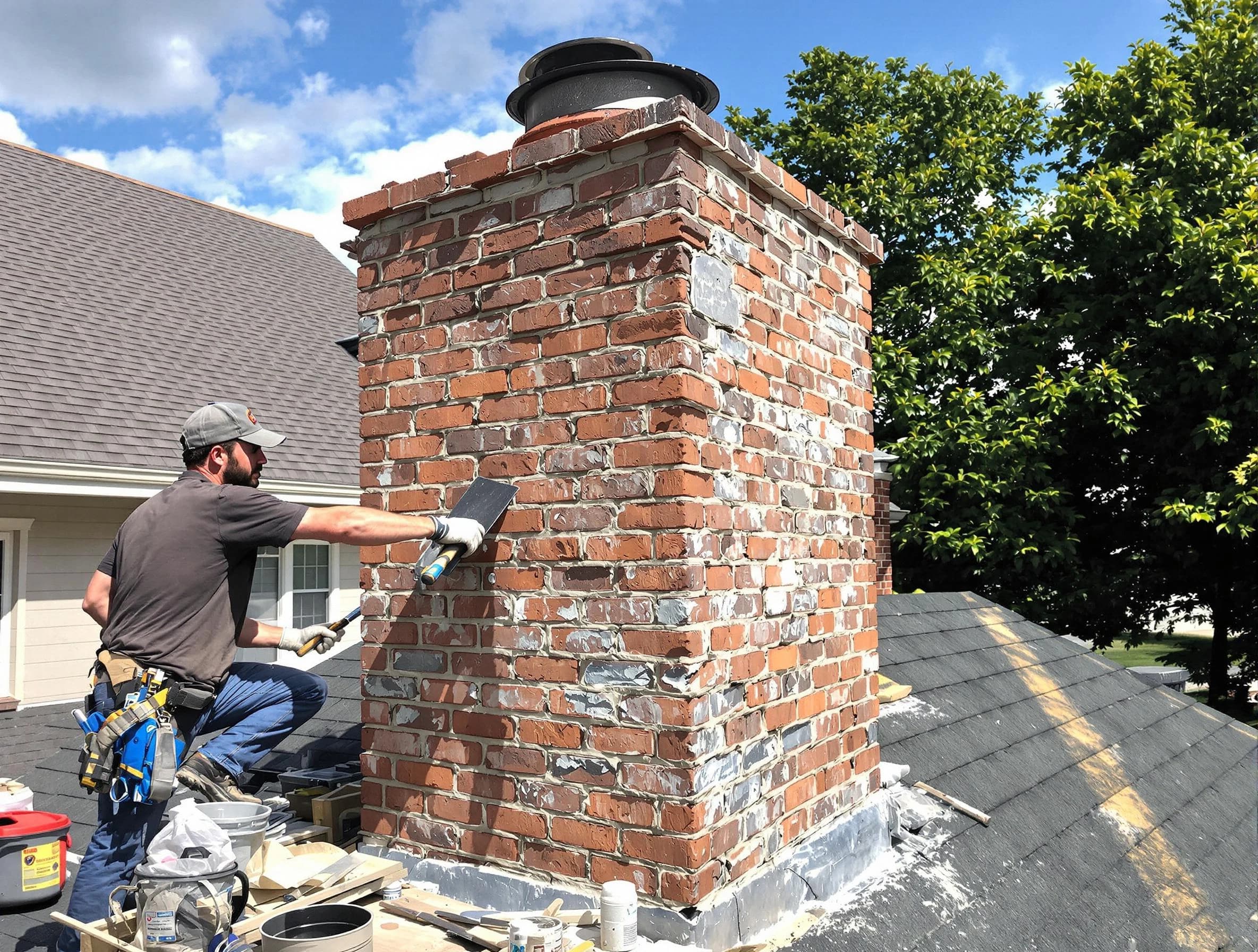 Completed chimney rebuild by Christiana Chimney Sweep in Christiana, TN