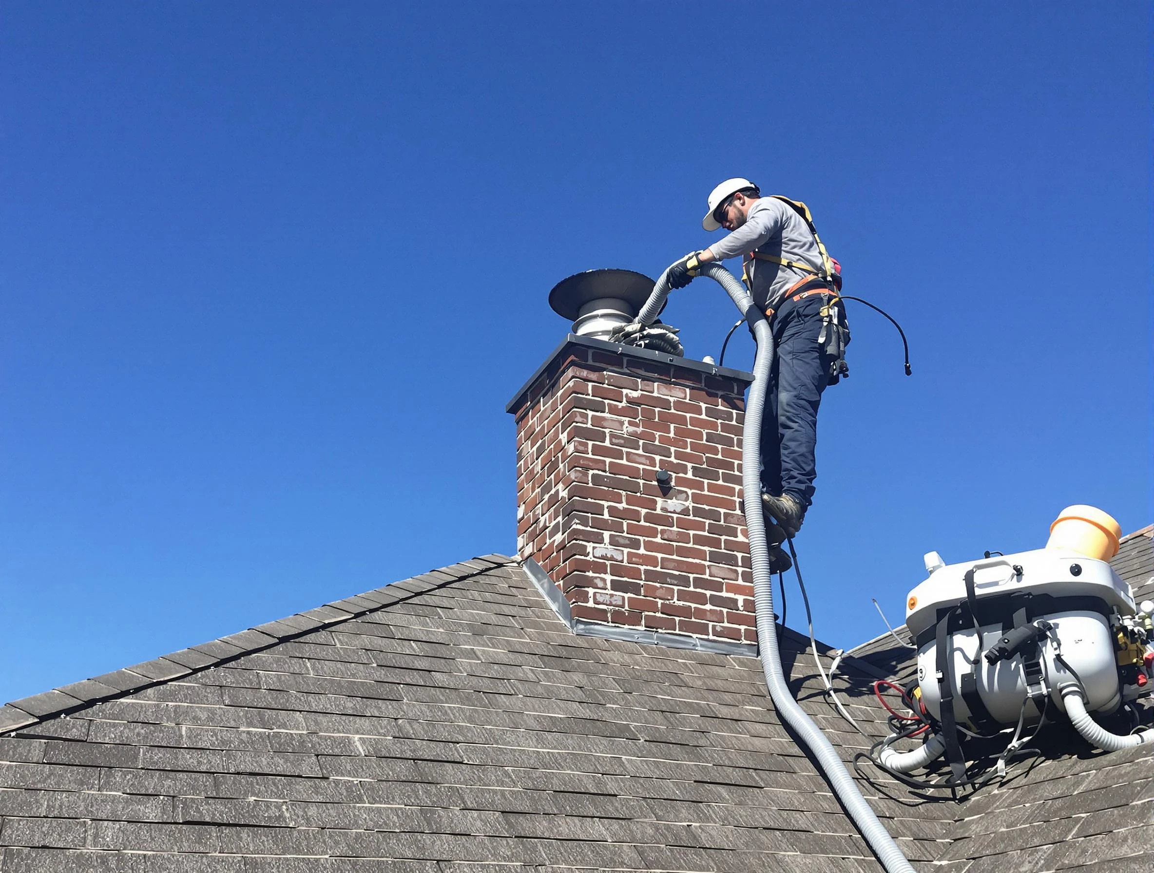 Dedicated Christiana Chimney Sweep team member cleaning a chimney in Christiana, TN