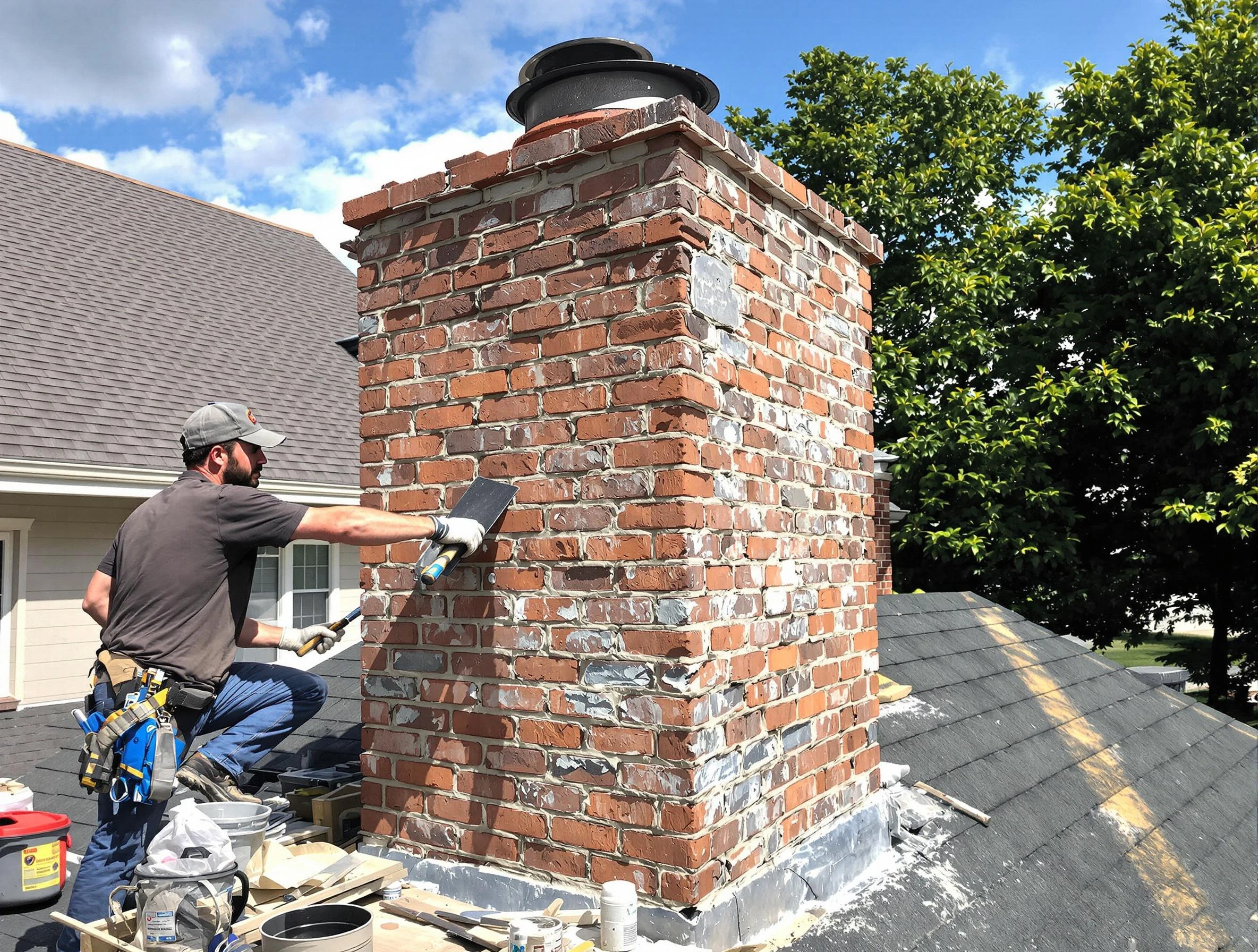 Completed chimney rebuild by Christiana Chimney Sweep in Christiana, TN