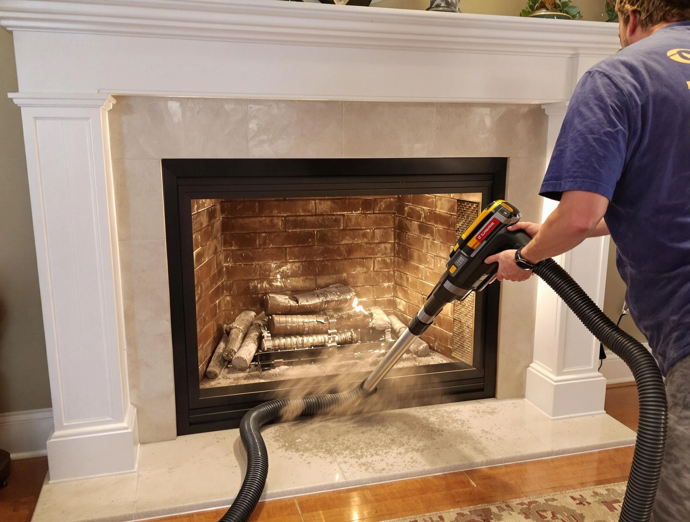 Fireplace cleaning performed by Christiana Chimney Sweep in Christiana, TN