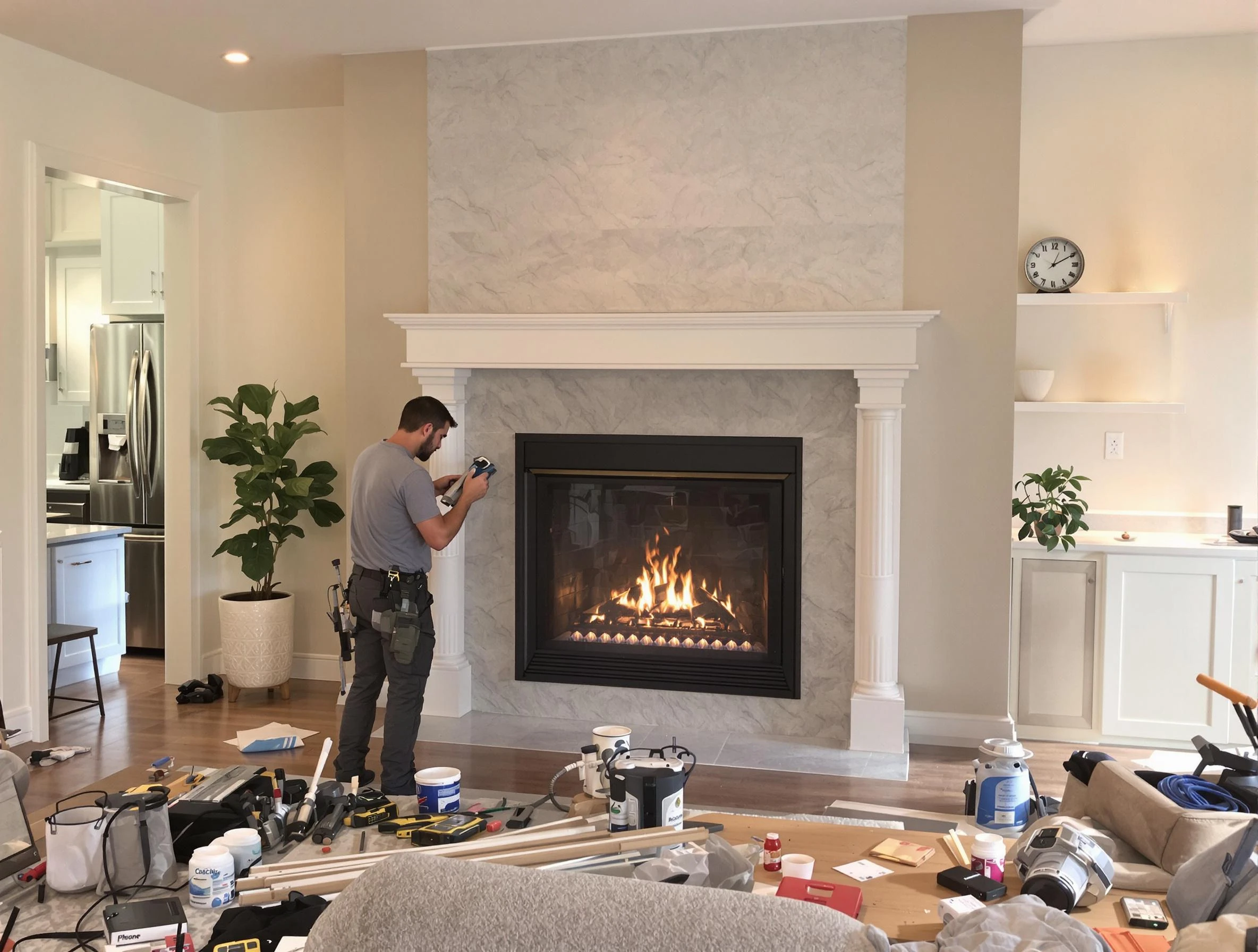 Newly installed fireplace by Christiana Chimney Sweep in Christiana, TN